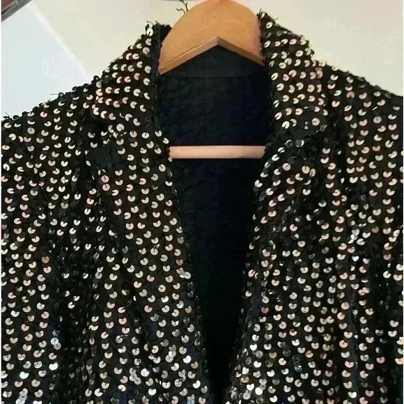 Gold Sequined Blazer - Picture 1 of 7